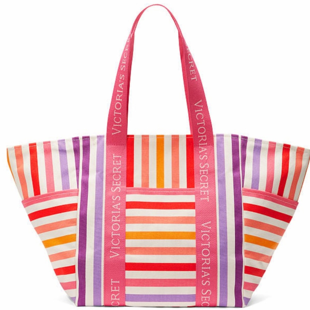 VICTORIA’S SECRET NWT 2023 💜🩷❤️🧡 Stripe Weekender Tote